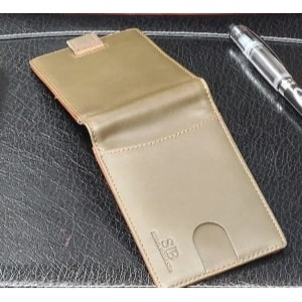 New RFID Blocking Slim Bifold Genuine Leather Thin Minimalist Front Pocket